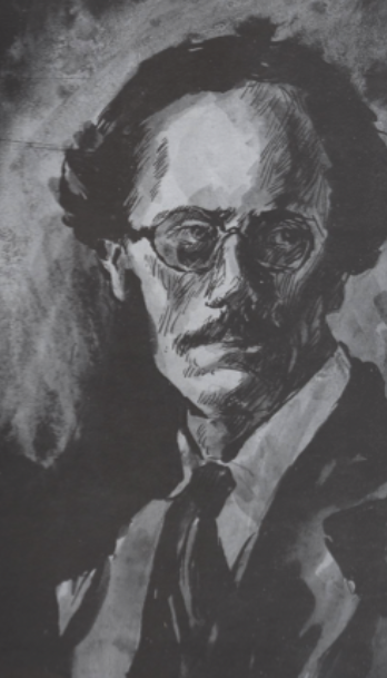 Autorretrato de Jorge Cárdenas. Tinta sobre papel, 1973. Colección particular.